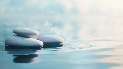 Serene Water Stones - Tranquil Vector Illustration for Wellness and Meditation