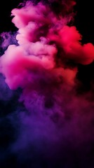 Wall Mural - colorful smoke display featuring rich reds and purples on black image