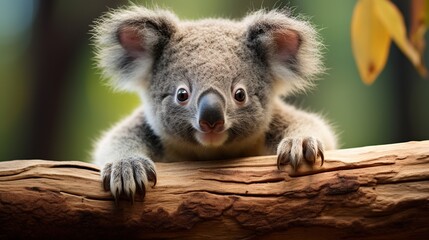 Wall Mural - Adorable Koala Cub on a Branch