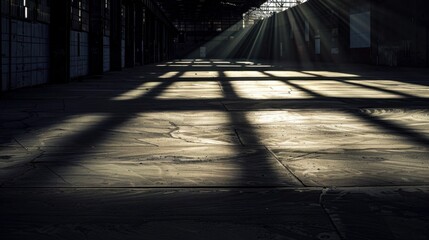 Wall Mural - Sunlight Streams Through Industrial Space