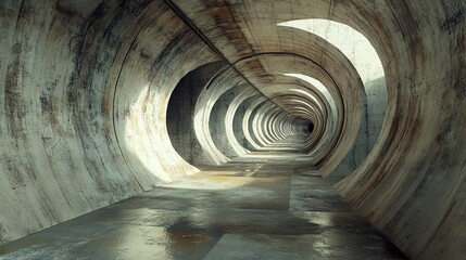 Canvas Print - Abstract Concrete Tunnel: A Journey into the Unknown