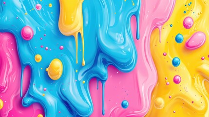 Poster - Vibrant Colorful Paint Drips - Creative and Energetic Vector Illustration in 8K UHD Quality