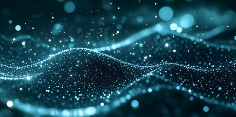 Poster - Abstract Blue Particles Background