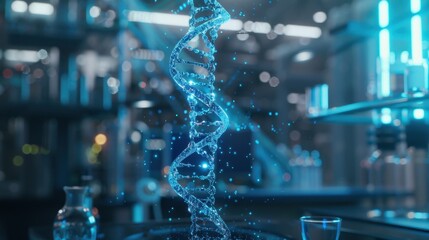 Poster - futuristic dna structure in lab environment