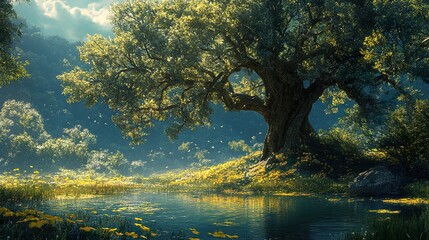 Poster - Tranquil Forest Lake: Nature's Serene Beauty