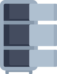 Poster - open server rack with pull out hard drives is being prepared for maintenance