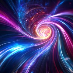 Wall Mural - eye-catching vibrant energy fractal design with swirling abstract elements image