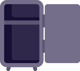Poster - empty retro style refrigerator with its door open, ready for groceries and fresh food