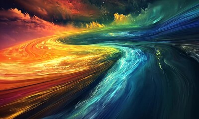 Wall Mural - abstract cosmic river of color