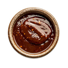 Wall Mural - Barbeque sauce in a bowl with a solid white backround