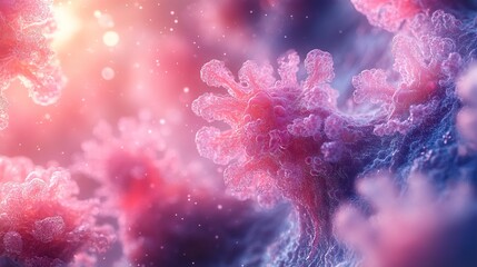 Wall Mural - microscopic virus cell: a detailed exploration of biology
