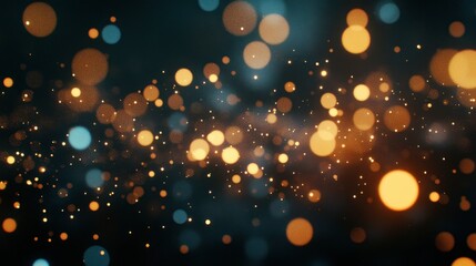 bright light spots scattered in a bokeh effect over a dark, abstract background