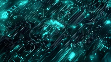 2d illustration Abstract futuristic electronic circuit technology background. 