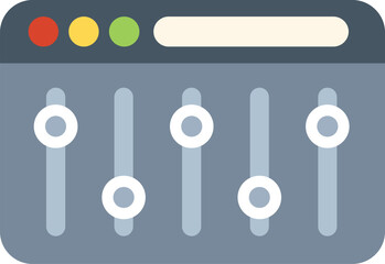 Poster - simple icon of a software interface window displaying a control panel with vertical adjustment slide