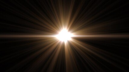 Wall Mural - optical lens flare realistic effect animation. sun, heaven rays lights motion graphic. loop