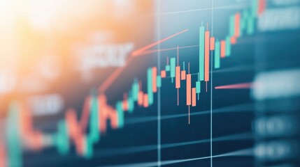 Poster - Colorful 3D Stock Market Graph with Dynamic Lines