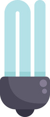 Poster - modern compact fluorescent light bulb cfl standing and saving energy with a grey base and blue tubes