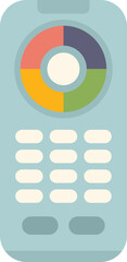 Poster - modern smart tv remote control with color buttons, showing navigation and menu buttons