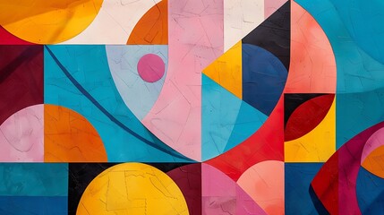 Poster - Abstract geometric pattern with a vibrant and colorful color palette.