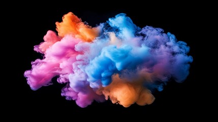 Wall Mural - an abstract artwork with colorful paint splash on a solid black background, professional illustratio