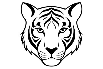 Wall Mural - tiger head  silhouette vector illustration