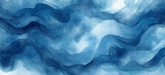 Wall Mural - abstract illustration of a blue watercolor background with a watery wavy texture made for wallpapers