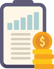 Poster - this vector illustration shows a clipboard with a growing chart representing a successful financial 