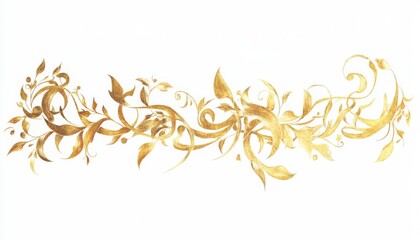 Sticker - Gold Floral Design.