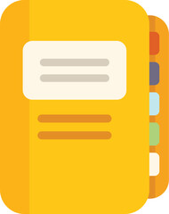 Poster - yellow notebook with colored index tabs is helping someone stay organized