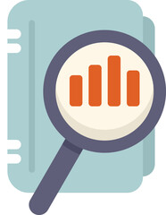 Poster - this vector illustration shows a magnifying glass focusing on a financial report, highlighting the i