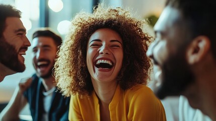 Poster - Joyful Moments Among Friends in a Casual Setting