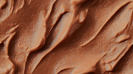 a close-up, top-down view of chestnut paste spread across the frame, filling the image with its soft brown color and creamy, dense texture