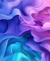 Wall Mural - 3d abstract wallpaper, a background for mobile phones, featuring colorful waves of colors