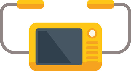 Poster - underwater camera showing blank screen for diving and photography in flat design style
