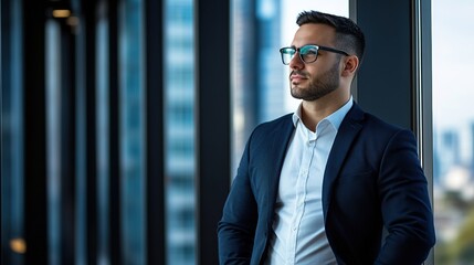 Canvas Print - Professional Man in Modern Office Setting