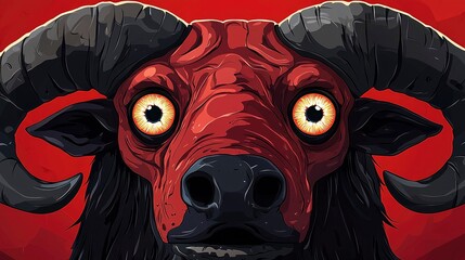 Poster - Demonic Bull Illustration