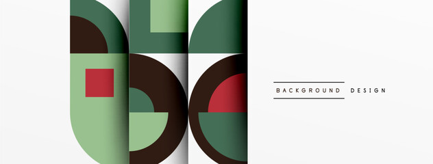 Poster - Geometric design abstract background - circles squares