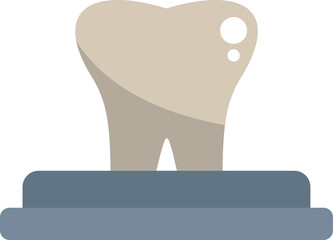 Poster - clean and healthy single tooth standing on a base, illustrating the concept of dental implants