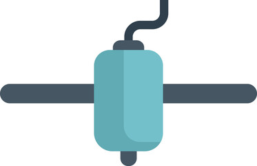 Poster - This vector illustration features a 3d printer extruder printing filament with an axis bar, symbolizing the process of additive manufacturing