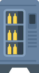 Poster - Vending machine is displaying a variety of beverages in a flat design style