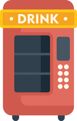 Poster - red vending machine offering a selection of drinks, perfect for illustrating concepts like refreshme