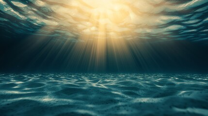 Mystical Underwater Light Rays in Ocean Depths