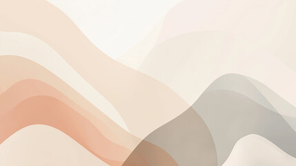 Poster - Abstract pastel background with soft wavy shapes flowing gently