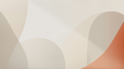 Poster - Abstract minimalist background with wavy shapes flowing and overlapping