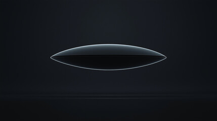 Poster - Black ellipsoid floating over dark background