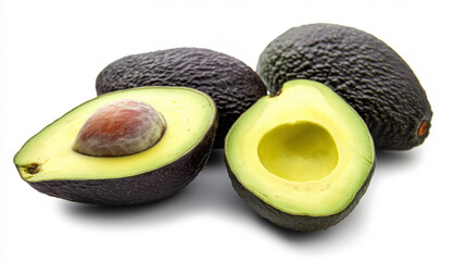 Poster - Ripe avocado halves showing seed and avocado flesh