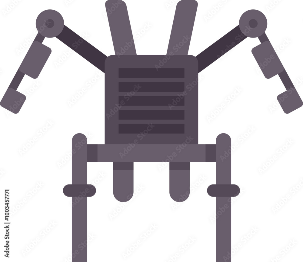Gym equipment icon in flat style, representing a back training machine ...