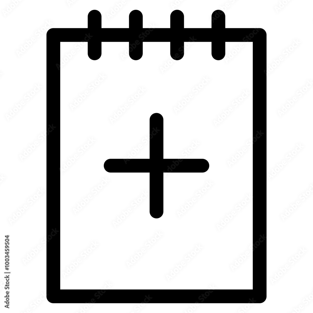 Note Add Icon. Simple Diary Vector Illustration. Stock Vector | Adobe Stock