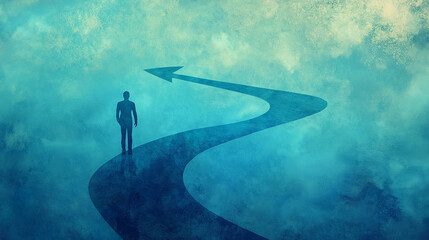 Poster - Businessman deciding the right path to success