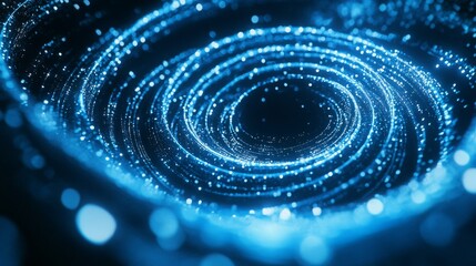 Aufkleber - A glowing blue vortex swirls with sparkling particles, creating a mesmerizing cosmic effect that evokes a sense of depth and mystery.